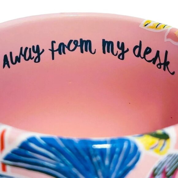 NWOT Retired OPALHOUSE MUG Away from My Desk Tropical Floral Cockatoo Stoneware - Picture 12 of 16